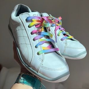 Foot Joy Low Pro Collection Rainbow Laces/ White Female Golfing Shoes 7